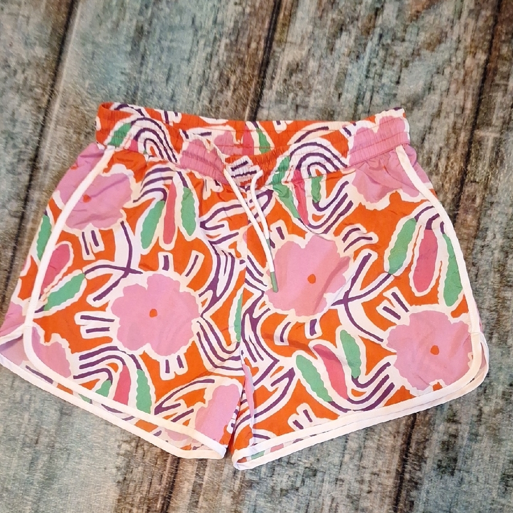 Diane Von Furstenberg Pink and Orange Athletic Shorts. Size XL